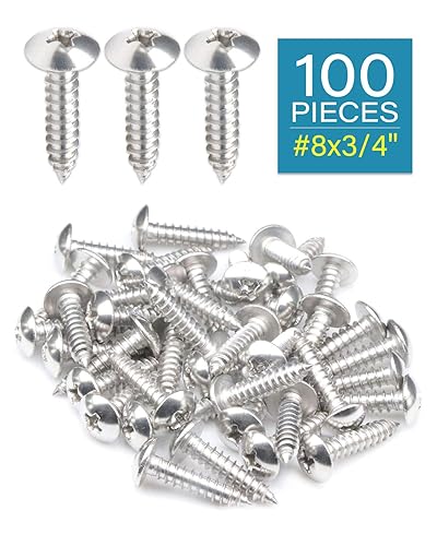 Miniatura 2 de 100 tornillos para madera con cabeza Phillips inoxidable 304 de truss #8 x 34 "(20mm)