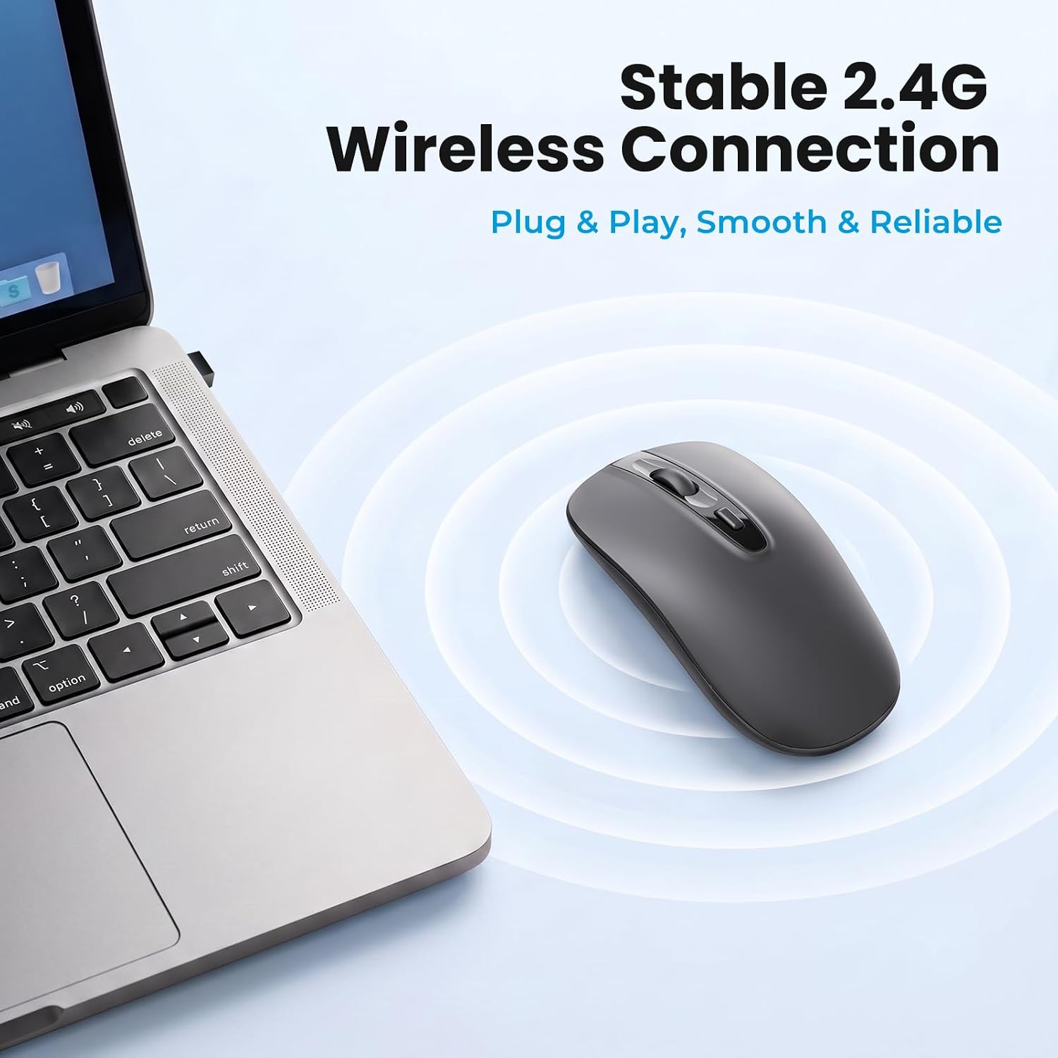 Wireless Mouse for Laptop, Portable Slim Silent Design for Left & Right… thumbnail 3
