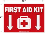 First Aid Kit Sticker, Kit de premiers soins Stickers pour la maison, les écoles et les affaires, 2 Faites votre valise, 10 x 7 stickers autocollants en vinyle, réfléchissant, UV Protégé, étanche