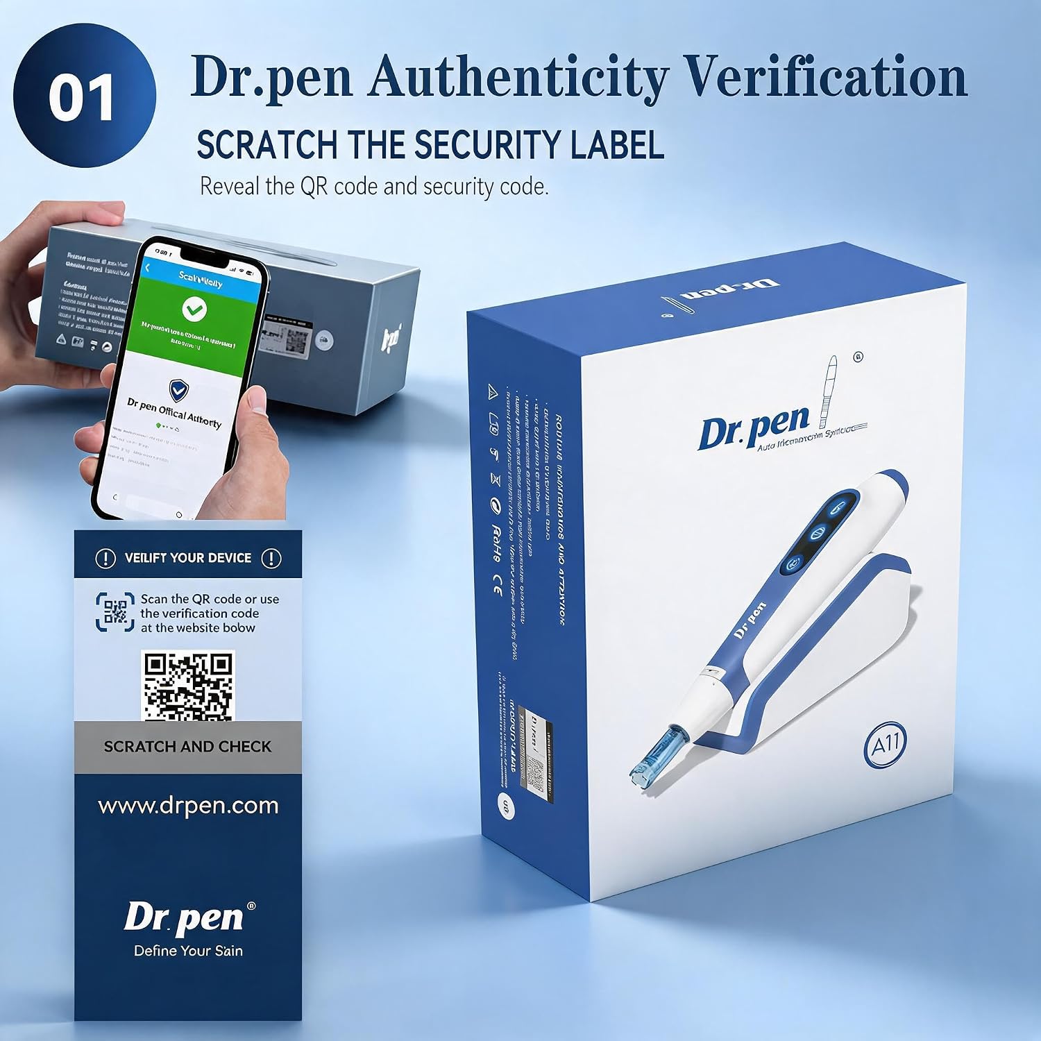 Dr.Pen A11 Microneedling pen Dr pen microneedling Pen A11 for Home Use Women And Men Derma Roller Pen 0.25MM Micro needling pen for at home Skin Tool image 5