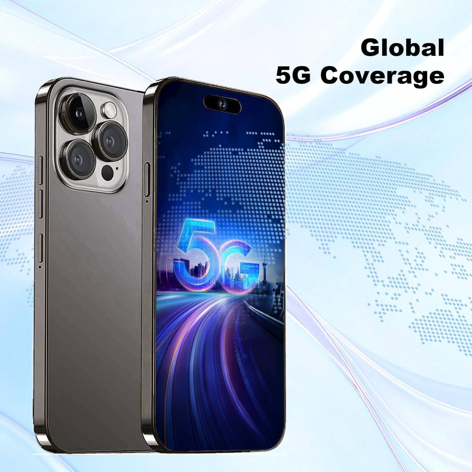 Unlocked Cell Phone 256GB+8GB Unlocked Phones, Android 14.0 Smartphone, 6.8-inch HD Screen, Dual SIM Dual Standy, 6800mAh Battey, 64MP Camera,2796 * 1290 Resolution 5G Phone.(Black)
