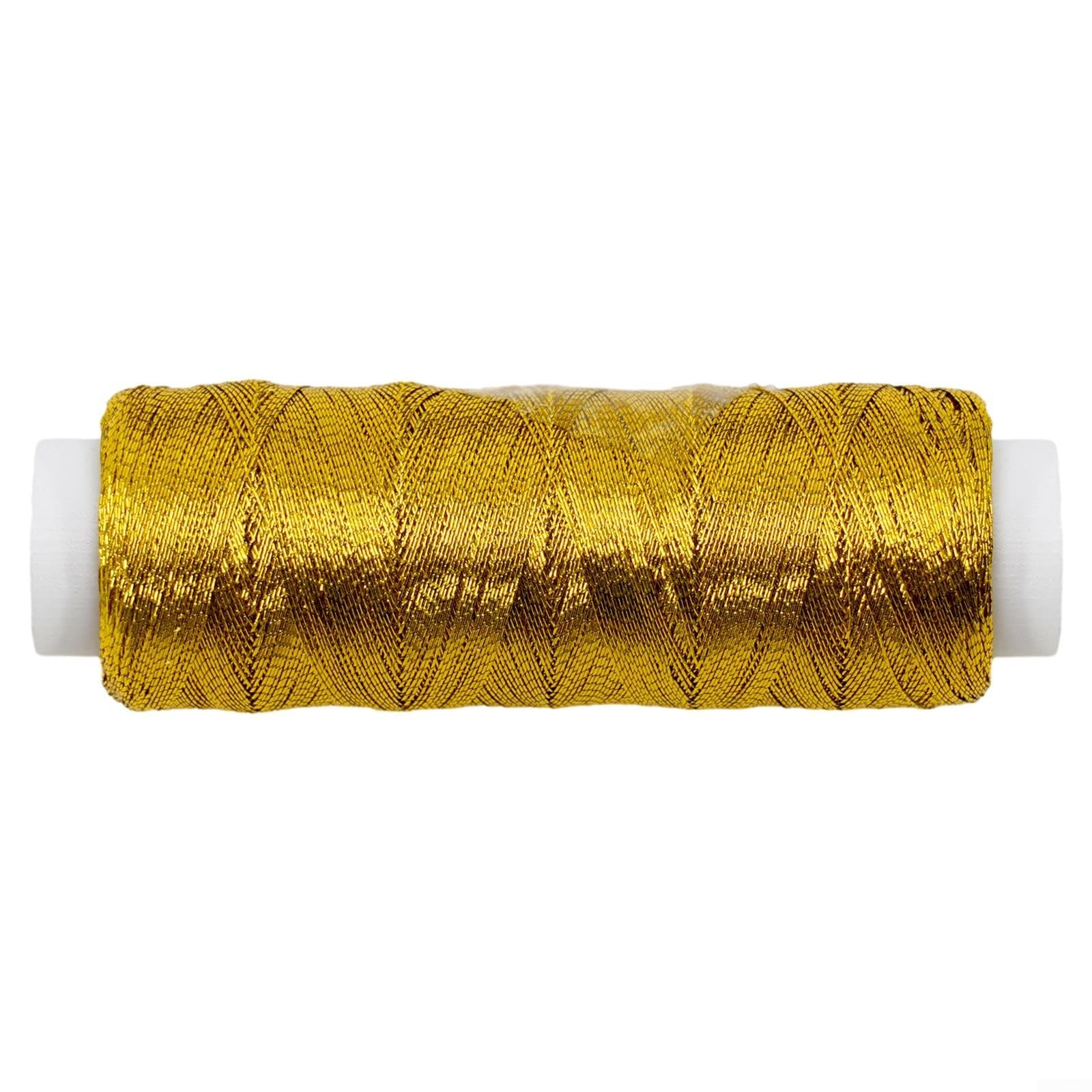 Silber & Gold Nähgarn Aus Polyester | 200 Meter | Glatt & Robust | Für Stickerei & DIY