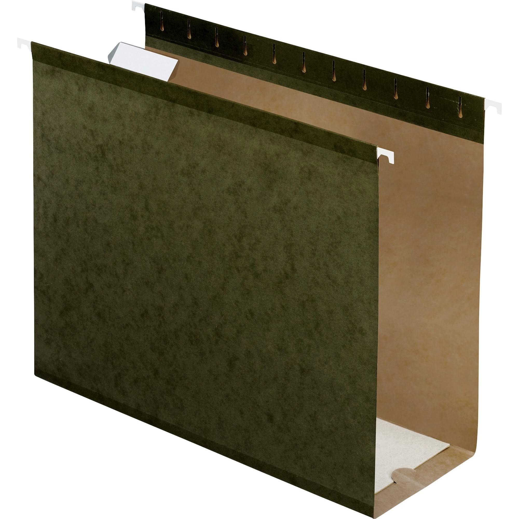 Pendaflex Wzmocnione teczki wiszące o dużej pojemności, 10 cm, rozmiar listowy, zielone Standard Green, cięcie 1/5, 25/BX (4152x4)