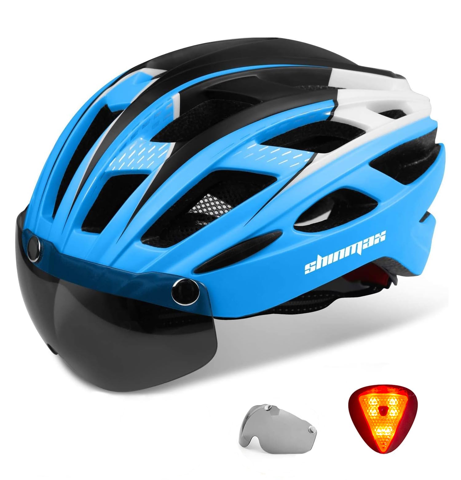 Shinmax Casque de Vélo LED Magnétique Sécurité Écran Amovible Visière Ski Snowboard NR-096