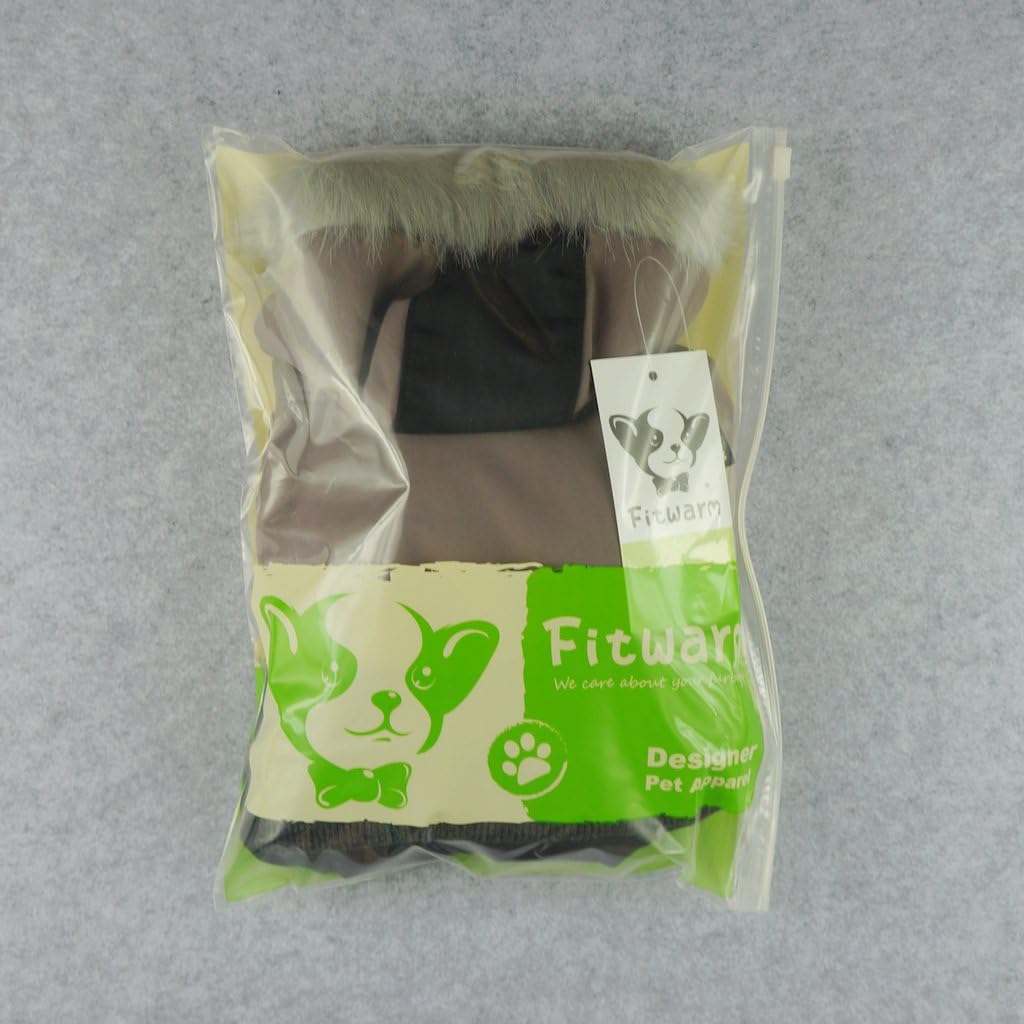 Fitwarm Waterproof Pet Clothes for Dog Windproof Jackets for Small Breeds Dogs Outdoor Fleece Hooded Coats Black Chihuahua Yorkie XXL