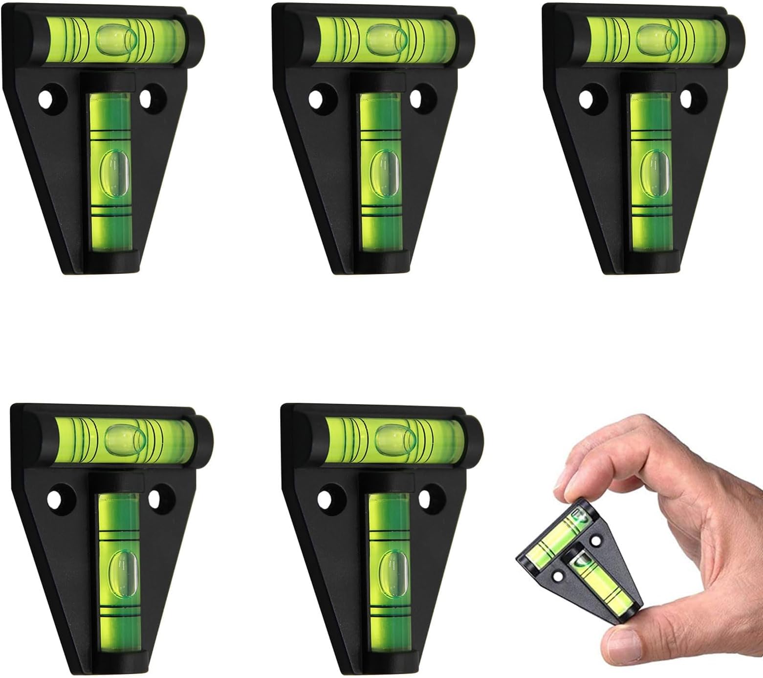 KASTWAVE 5 Pcs Mini Spirit Level Set for RVs and Campers, Essential Caravan Leveling Tool, Compact and Portable
