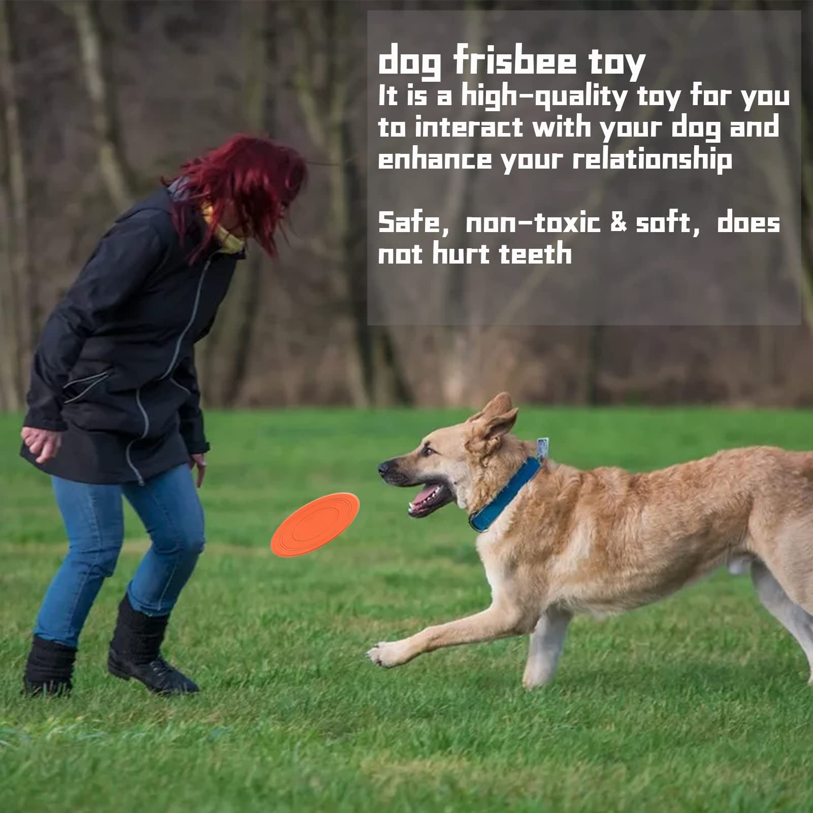 Bansusu Dog Frisbee Toy Set, 2-Pack Non-Toxic Rubber Flying Discs, Durable & Floatable - Image 4