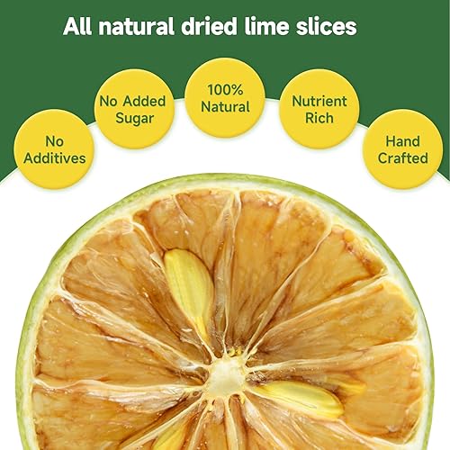 Miniatura 4 de Rodajas de lima seca, 8.82 onzas, fruta deshidratada para cócteles, 100% natural, sin aditivos, sin azúcar añadido, sabor natural y puro, adornos