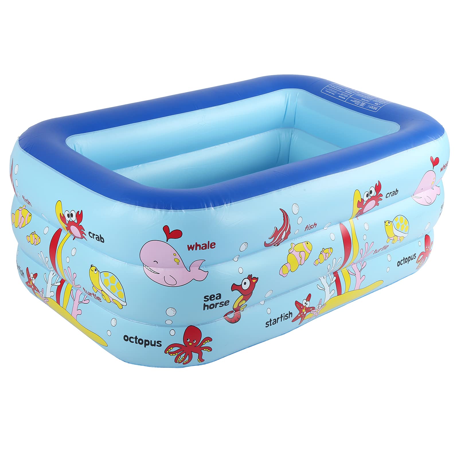 Piscina inflable para niños, piscina inflable para niños, 130 x 85 x 55 cm, piscina de salón familiar, centro de juegos para niños pequeños para interiores y exteriores