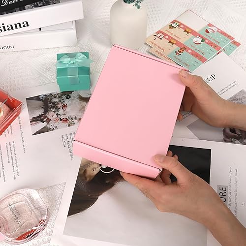Miniatura 6 de Paquete de 30 cajas de envío de 6 x 4 x 1.6 pulgadas, cajas rosadas para embalaje de pequeñas empresas, cajas de cartón corrugado para envíos de