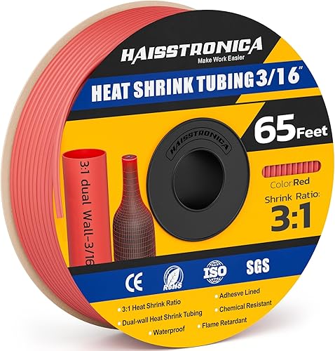 Miniatura 30 de haisstronica Tubo termorretráctil 3:1, relación de encogimiento, tubo termorretráctil de grado marino forrado con adhesivo para el hogar, automoción