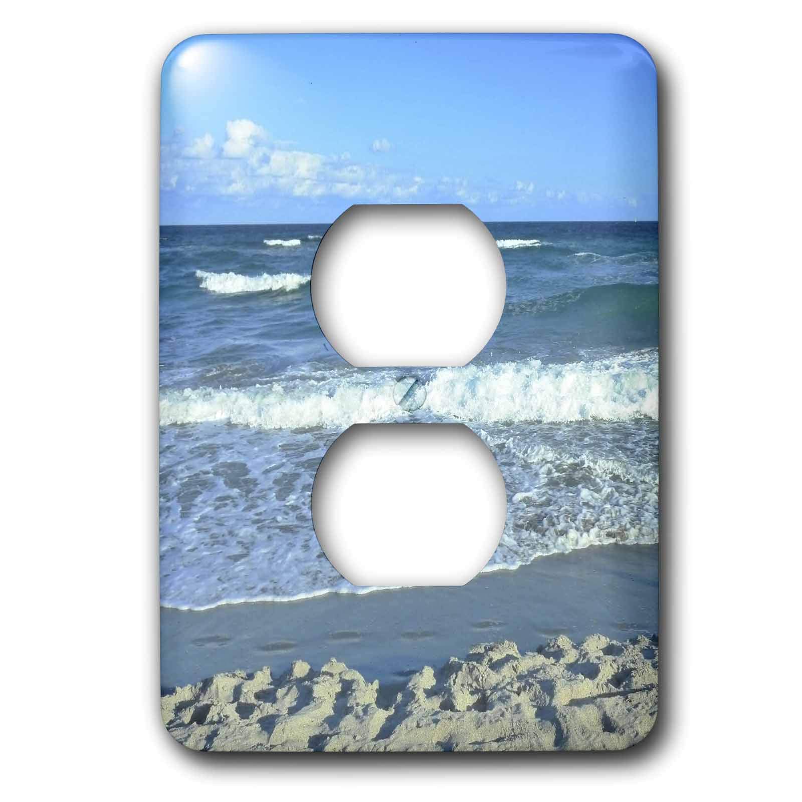 Double prise de courant Boca Beach Waves 3dRose lsp_11015_6 finition premium