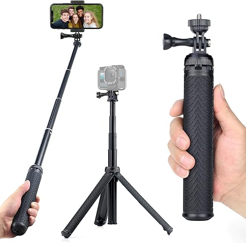 Monopod de aluminio para GoPro Hero 12 11 10 9 8 7 6 5 4 Max Mini AKASO SJCAM DJI cámara de acción con agarre flotante, utilizada como soporte