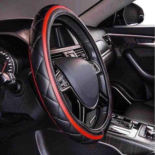 Miniatura 9 de Nuevo, cuero clásico automotriz volante universal cubiertas Car Pass, Beige