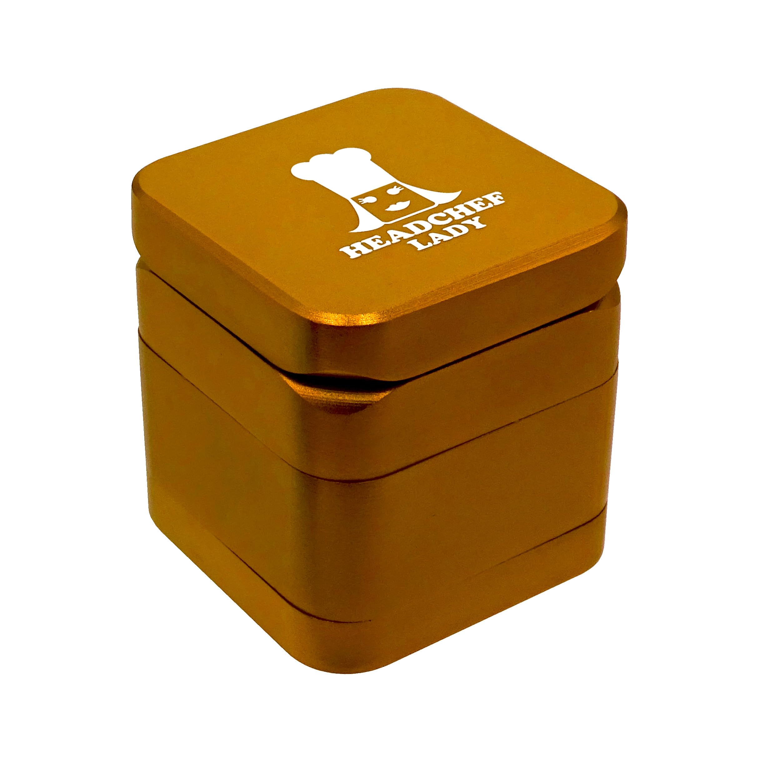 Headchef Lady Cuboid Grinder 4-Piece, Size 55 mm, Gold - Image 2