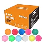 meizhouer Ping Pong Balls 100 Pack: Colored 3 Star 40mm Table Tennis Balls for Outdoor Training Yard Party Kids Game Cat Dog Ferret Toys (Pack of 100 Colored)