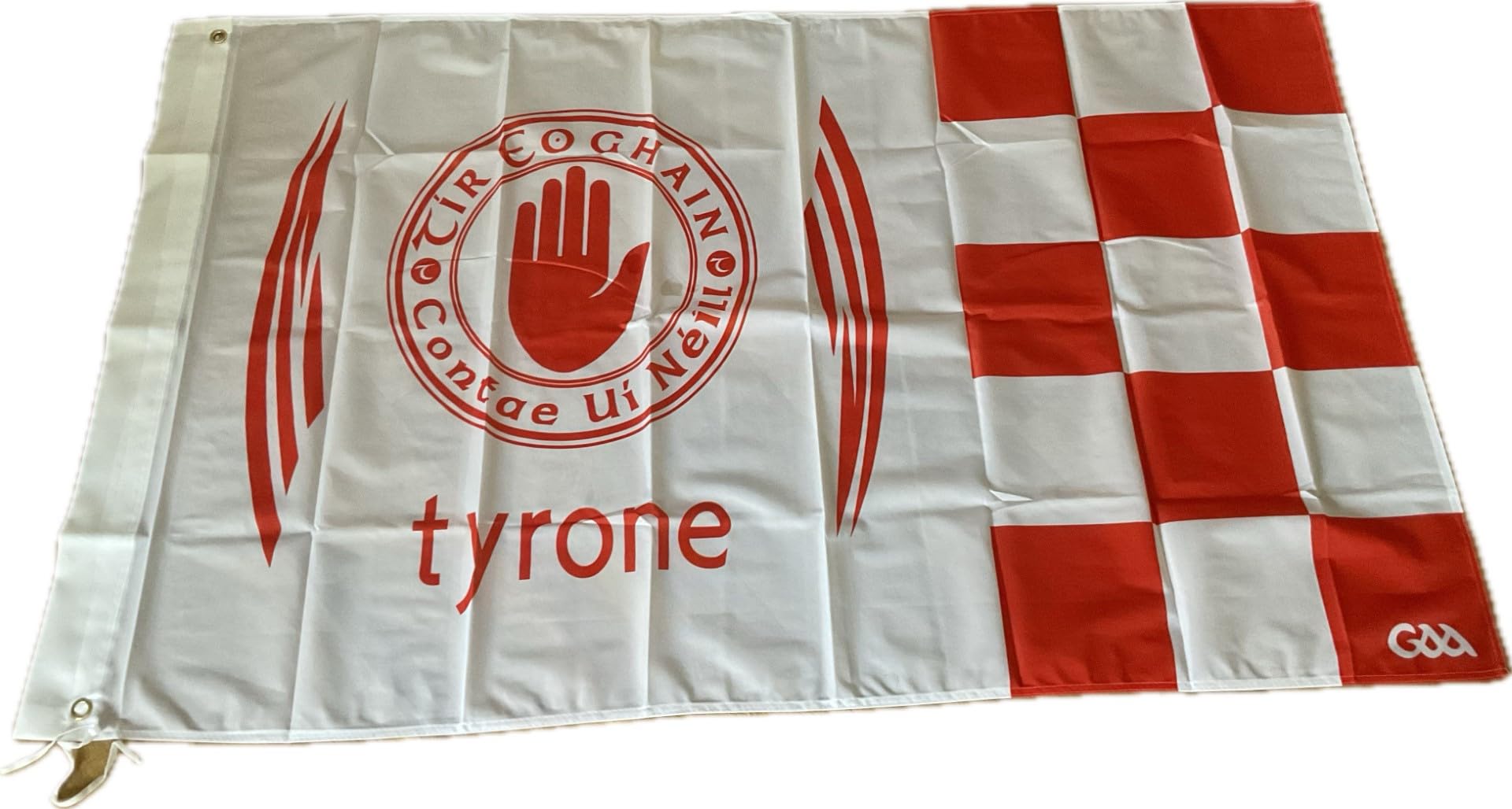 Tyrone GAA Large Red White Check Design Flag, 152cm x 91cm