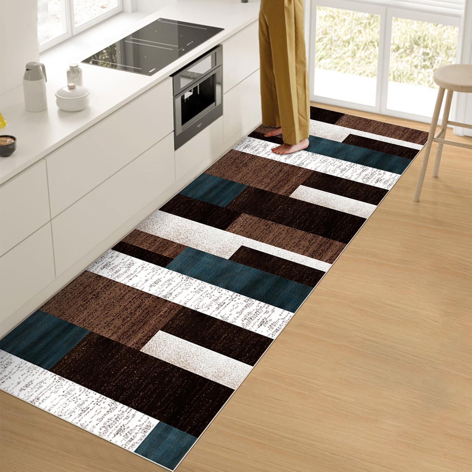 Moderner Läuferteppich Für Flur & Küche - Rutschfest & Waschbar