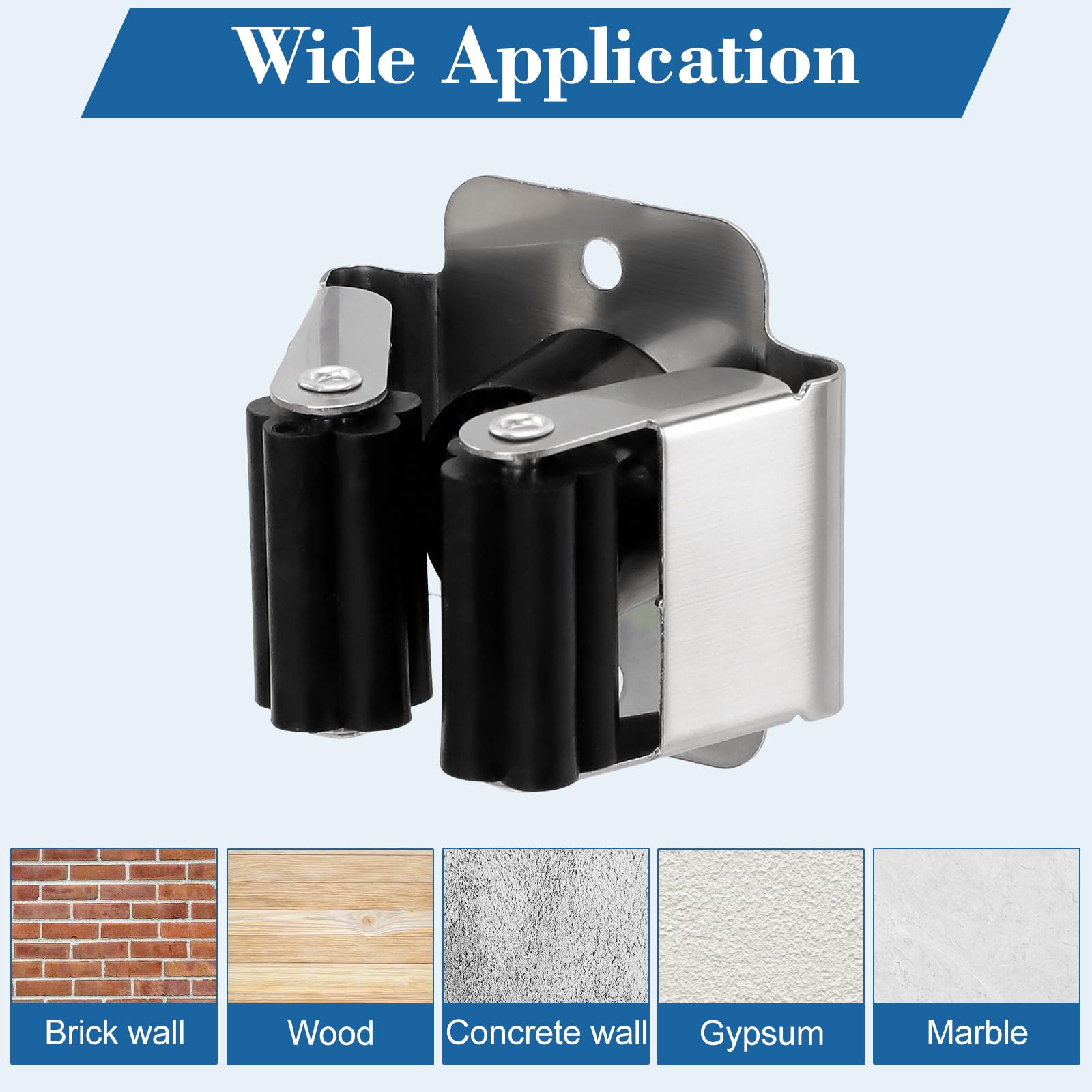 8 pezzi Supporto per scopa da parete, supporto per attrezzi da cucina, casa, bagno, garage, porta attrezzi da giardino per scopa, scopa, pala, attrezzi da giardino