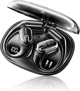 Open Ear Earbuds Bluetooth Headphones Wireless - 80Hrs Playtime Wireless Earbuds with IPX7 Waterproof Touch Control Earphones Sport with 18.2mm Drivers Stereo Sound Bluetooth 6.0 for Running Fitness asin的图片