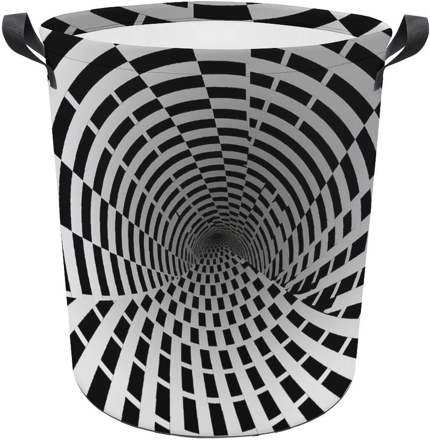 Visual Illusion Laundry Basket Foldable Oxford Cloth Laundry Hamper Tote Bag Clothes Toy Storage Bucket For Bathroom Laundry Bedroom 44x35cm