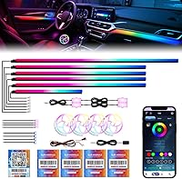 Vista 28 de Nueva versión Dreamcolor Luces de interior de coche acrílicas 18 en 1 RGB Kit de iluminación ambiental para coche APP Control Sistema de control por