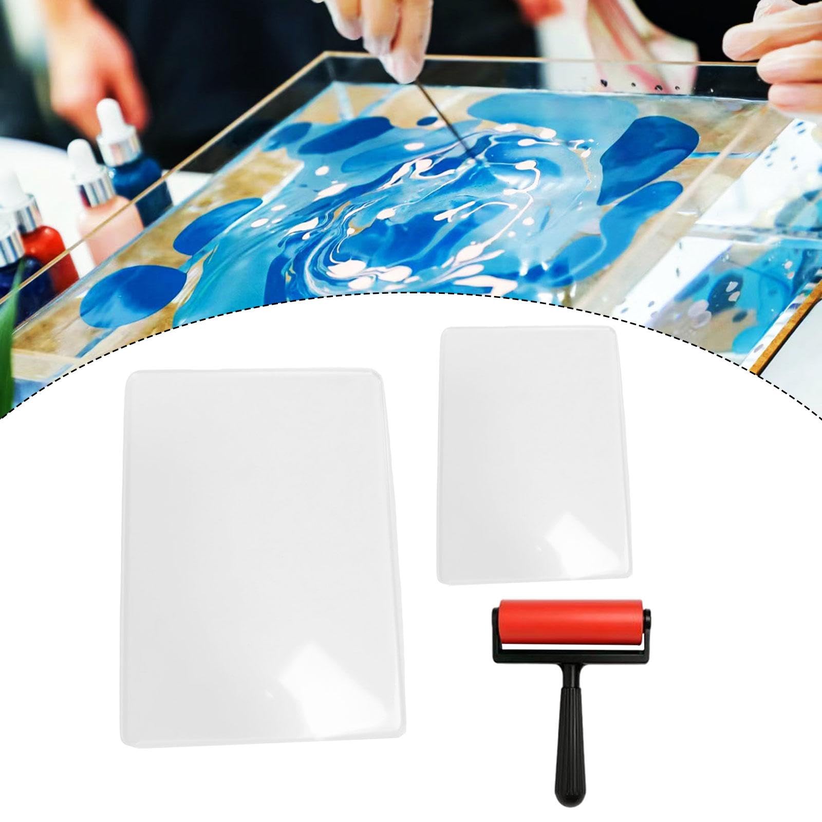 Harilla Wiederverwendbare Gel-Druckplatte, Gelplatte mit Press-Gummi-Walze für Journaling, Scrapbooking, Kartenherstellung zu Hause