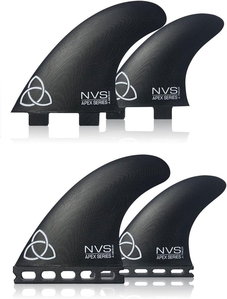 Naked Viking Surf NVS: Medium JL Quad Surfboard Fins (Set of 4) FCS & Futures