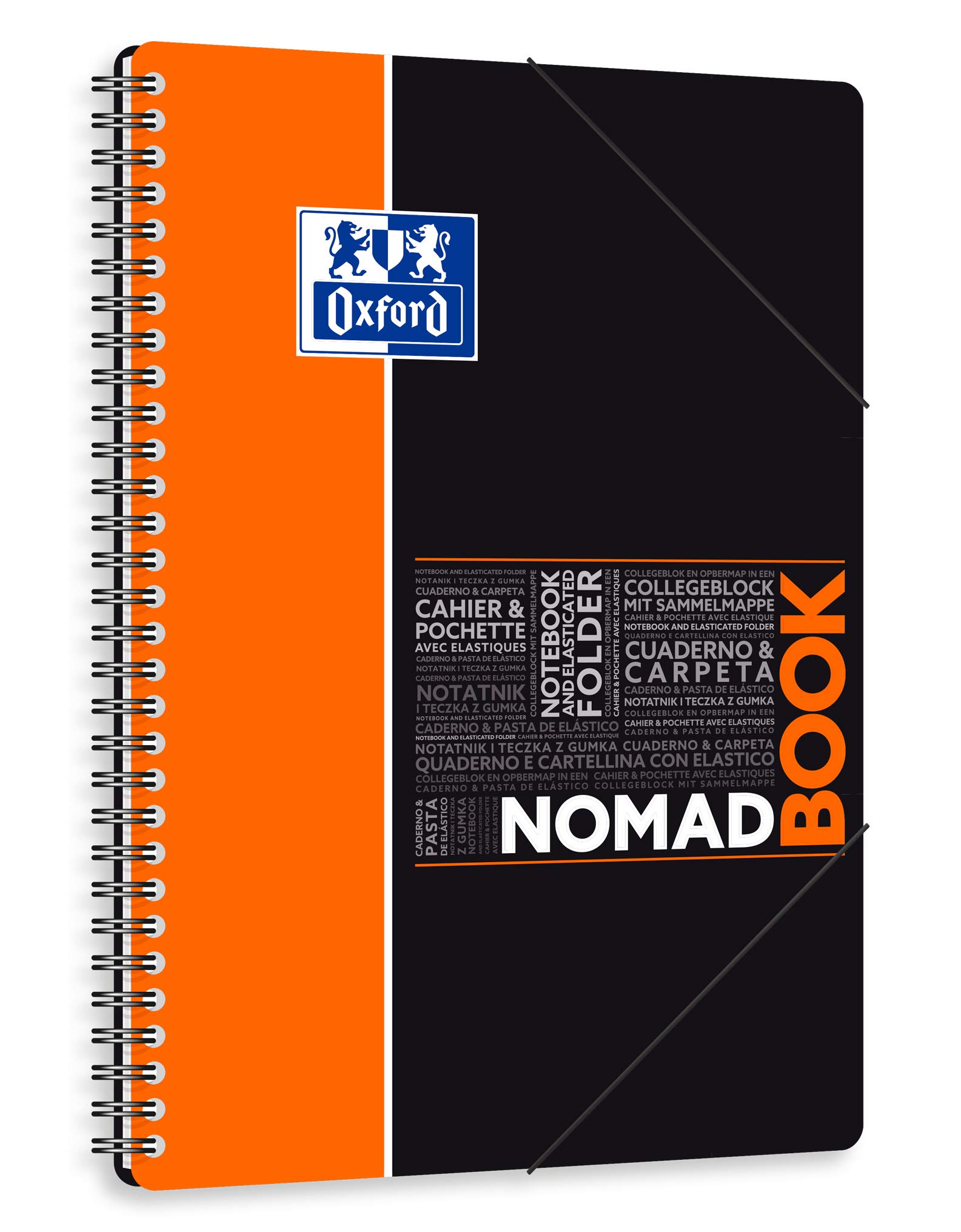 Oxford Nomadbook Cahier Spirale 17,6 x 25 cm 160 Pages Petits Carreaux Polypro