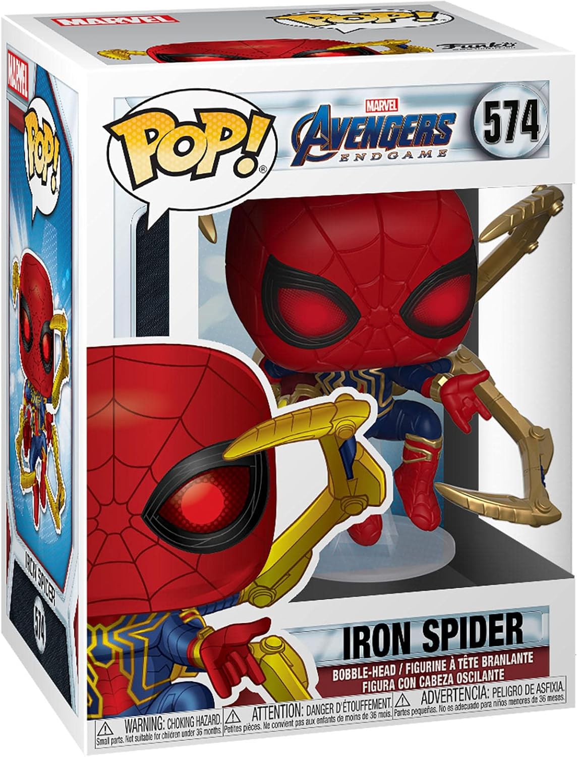 Funko Pop! Iron Spider with Gauntlet (Glow) Exclusive. Clear Slip Protector and Box Include