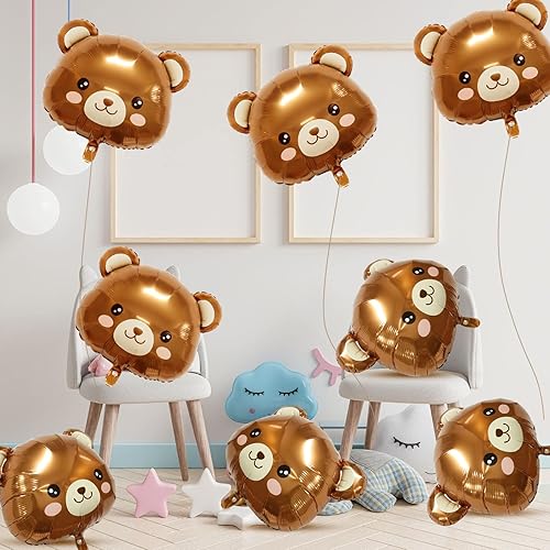 Miniatura 6 de 8 globos de oso de animales de granja, bonitos globos marrones en forma de oso para decoración de baby shower, fiesta de cumpleaños de animales,