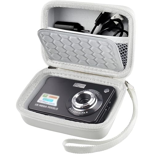 Carrying & Protective Case for Digital Camera, AbergBest 21 Mega Pixels 2.7" LCD Rechargeable HD/Kodak Pixpro/Canon PowerShot ELPH 180/190 / Sony DSCW800 / DSCW830 Cameras for Travel - White