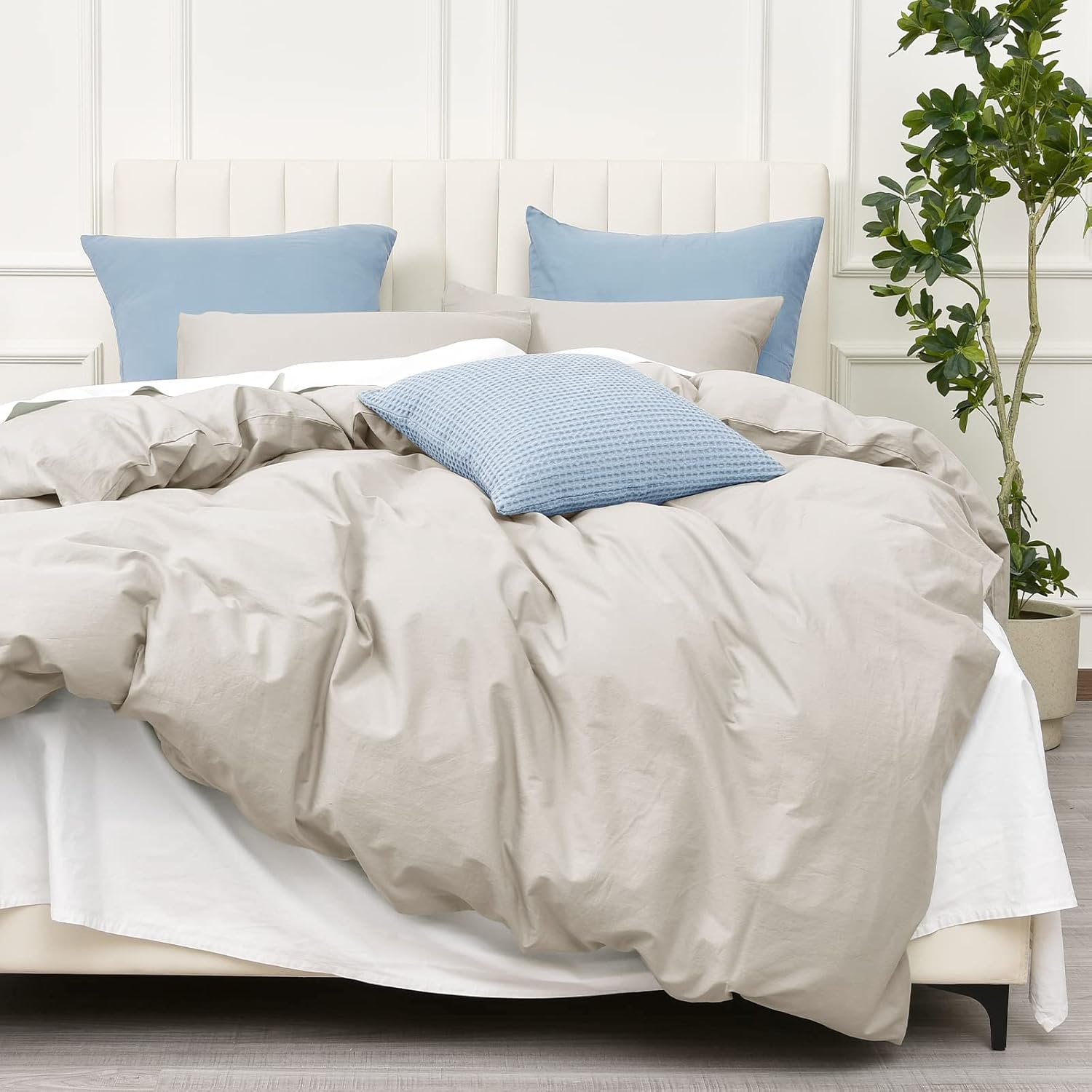 PHF 100 Cotton Duvet Cover Twin Size, 2pcsWashed Cotton