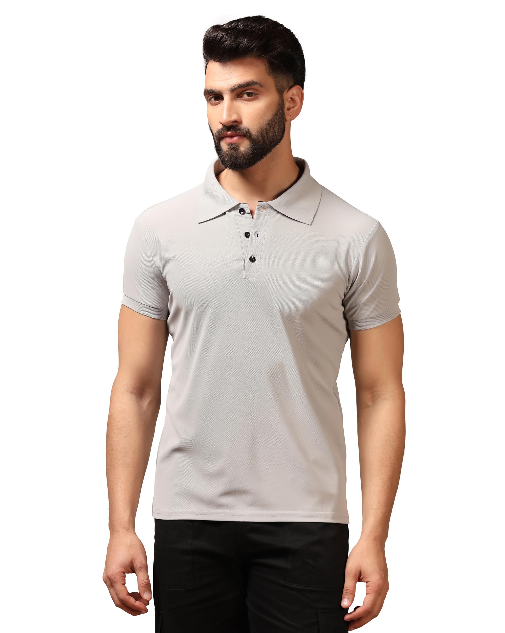 TAGDOMen's Solid Half Sleeve Slim Fit Polo T-Shirt (5165)