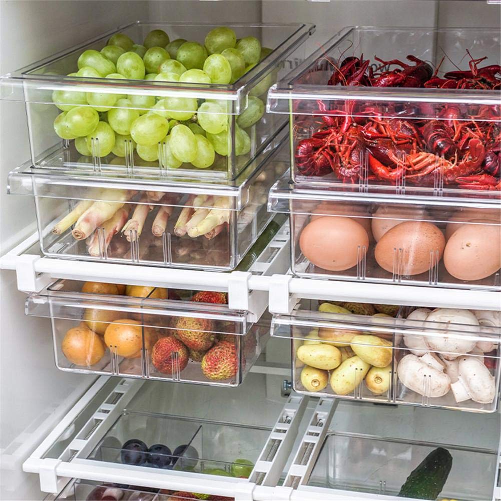 12-teiliges Kühlschrank- & Schubladen-Organizer-Set – Transparente Aufbewahrungsboxen In 9 Größen + Drehteller + Beutel – Vielseitig, Platzsparend & Spülmaschinenfest – Für Küche, Bad & Büro