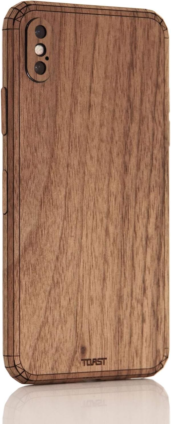 TOAST - Real Wood, Self-Adhesive Cover for Apple iPhone XS - Walnut