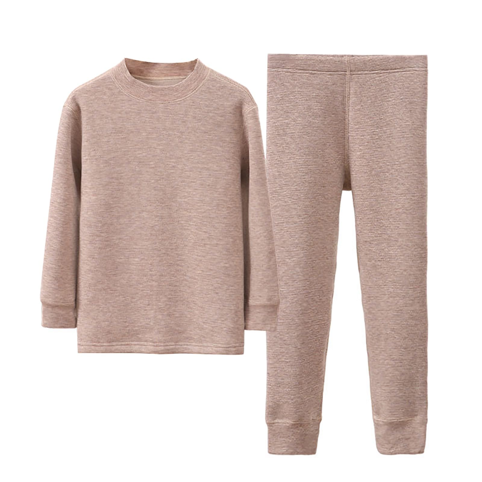 Zhongda Ensemble de sous-vêtements thermiques pour enfant avec base épaisse en polaire et ensemble de sous-vêtements d'hiver