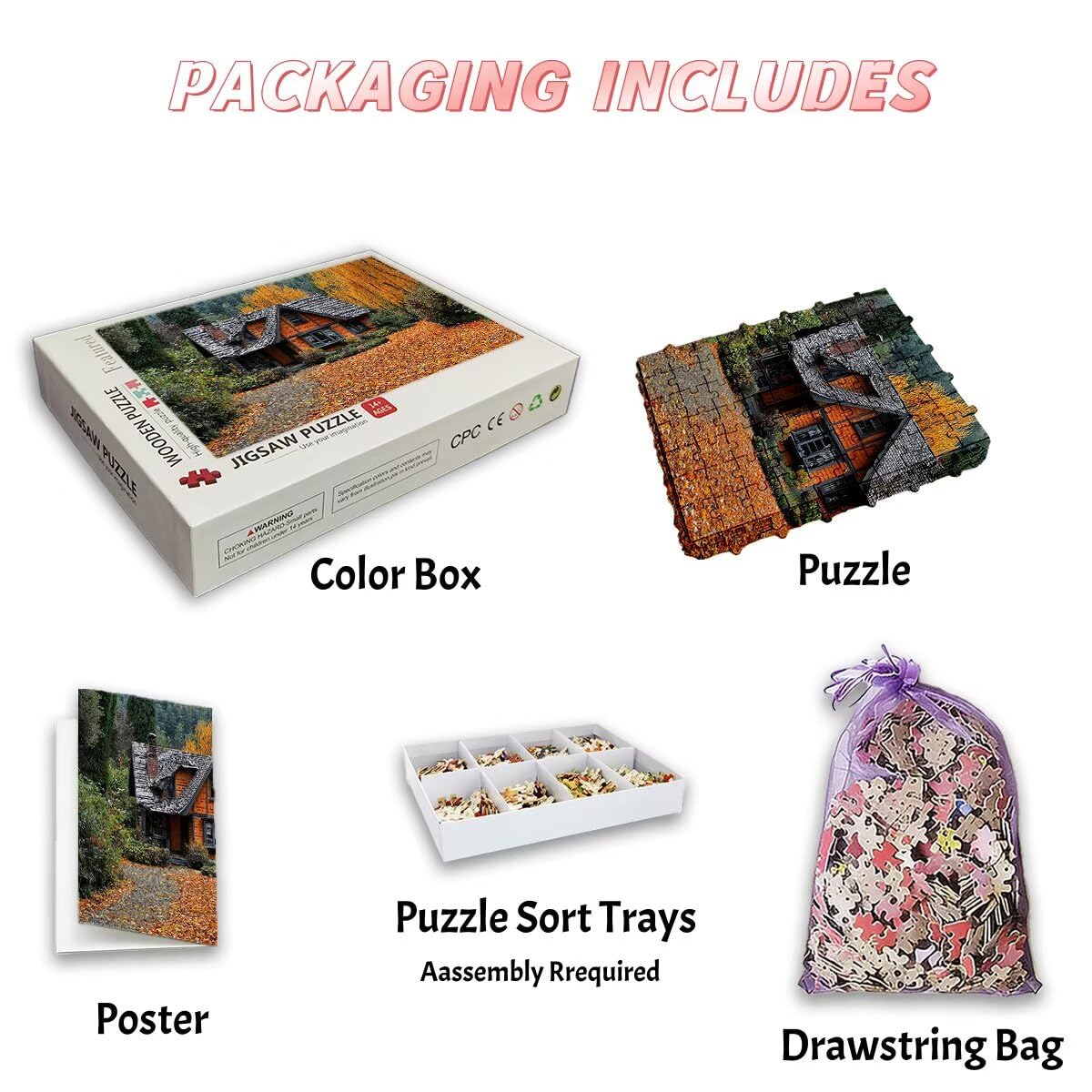 Puzzle dla dorosłych 1000 puzzli kabinowych 1000 sztuk dla dorosłych, drewniane puzzle do dekoracji wnętrz, niemożliwe gry logiczne, unikalne prezenty dla kobiet, mężczyzn, wymagający motyw układanki