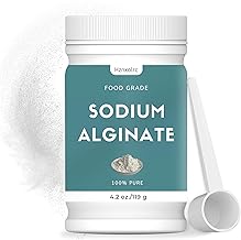 4.2 oz Sodium Alginate Powder Food Grade, Pure Sodium Alginate Powder Perfect for Making Luxurious Caviar Spheres, Desserts, Meatloaves