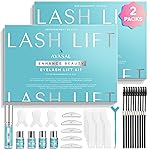 Lash Lift Kit for Eyelash Perm: 2-Pack Korean Thio-Free Eyelash Lift Kit for Long-Lasting Natural Curl & Self Lash Lifting - DIY Instructions Lash Lamination Set for Salon-Quality Results at Home