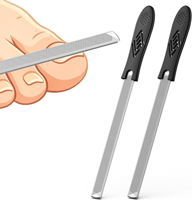 BALUCA 2 PCS Metal Nail File for Thick Nails | Coarse Toenail File for Hard Thick Toenails | Finger Nail Files for Women & Men | Long-Lasting Rough Emery Boards for Nails