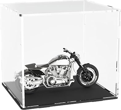 Self-Assembly Acrylic Display Case,display cases for collectibles,Deluxe Dustproof Showcase,Cube Countertop Box for Pop Figures Collectibles Toys,Need Remove Protective Film (9.5x8x8 inch; 24x20x20cm)