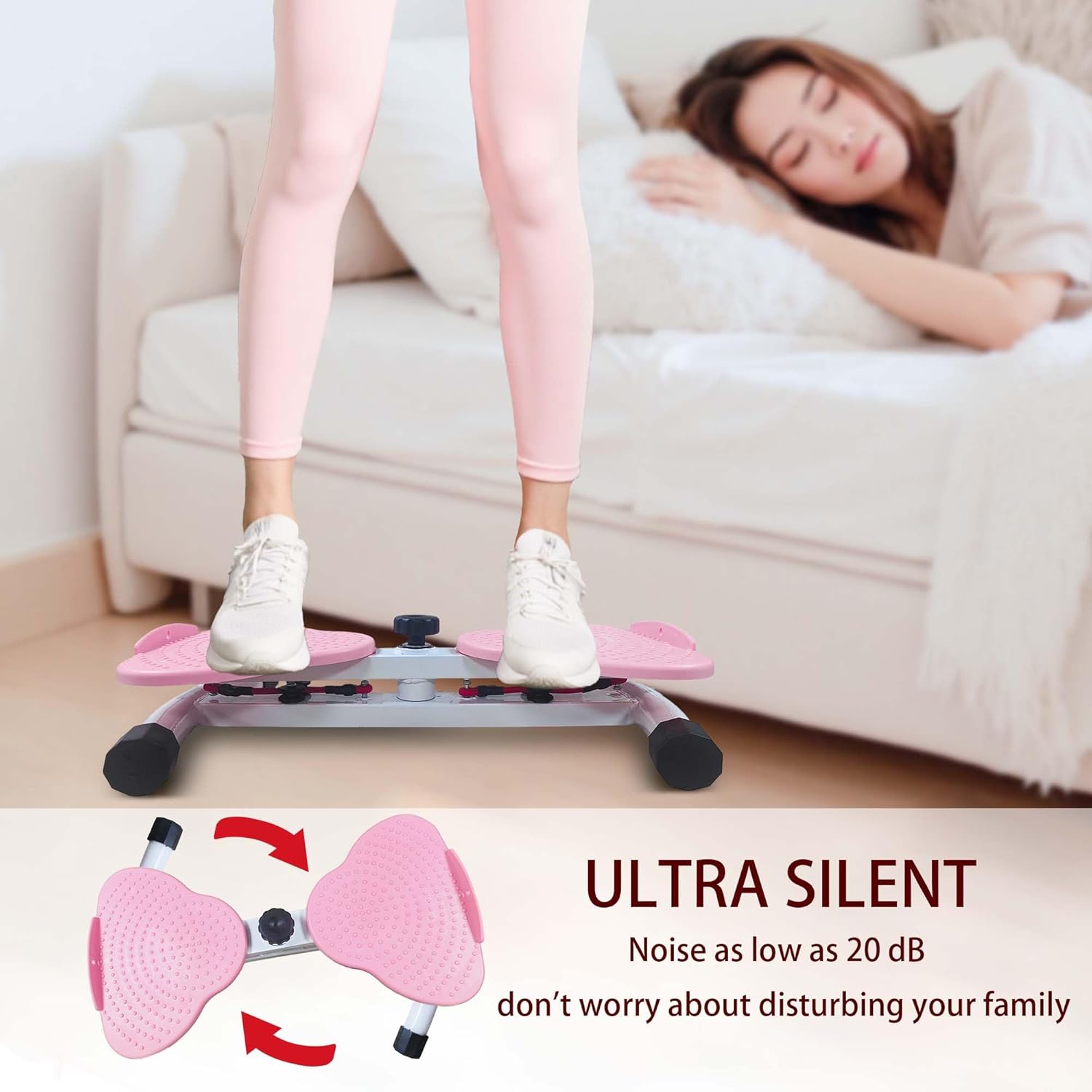 Waist Twister Machine, Ab Twist Board with 264 lbs Weight Capacity, Abs Workout for Slim Waist and Core Ab Exercise, Noiseless Home Gym Exercise Equipment for Women Men