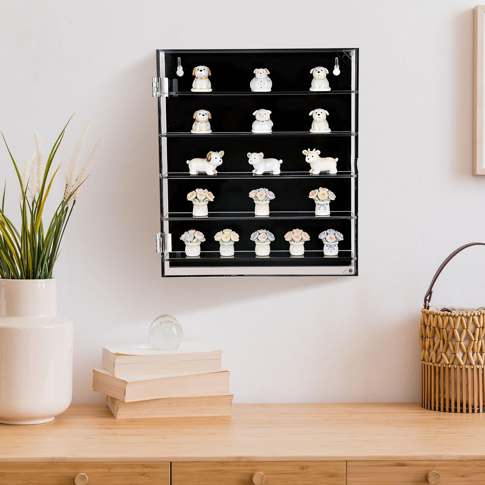 Homoyoyo Acryl Vitrine für Spielzeugautos mit Schwarzer Basis Transparente Sammelbox Multifunktionaler Organizer für Actionfiguren und Modellautos Staubdicht und Platzsparend