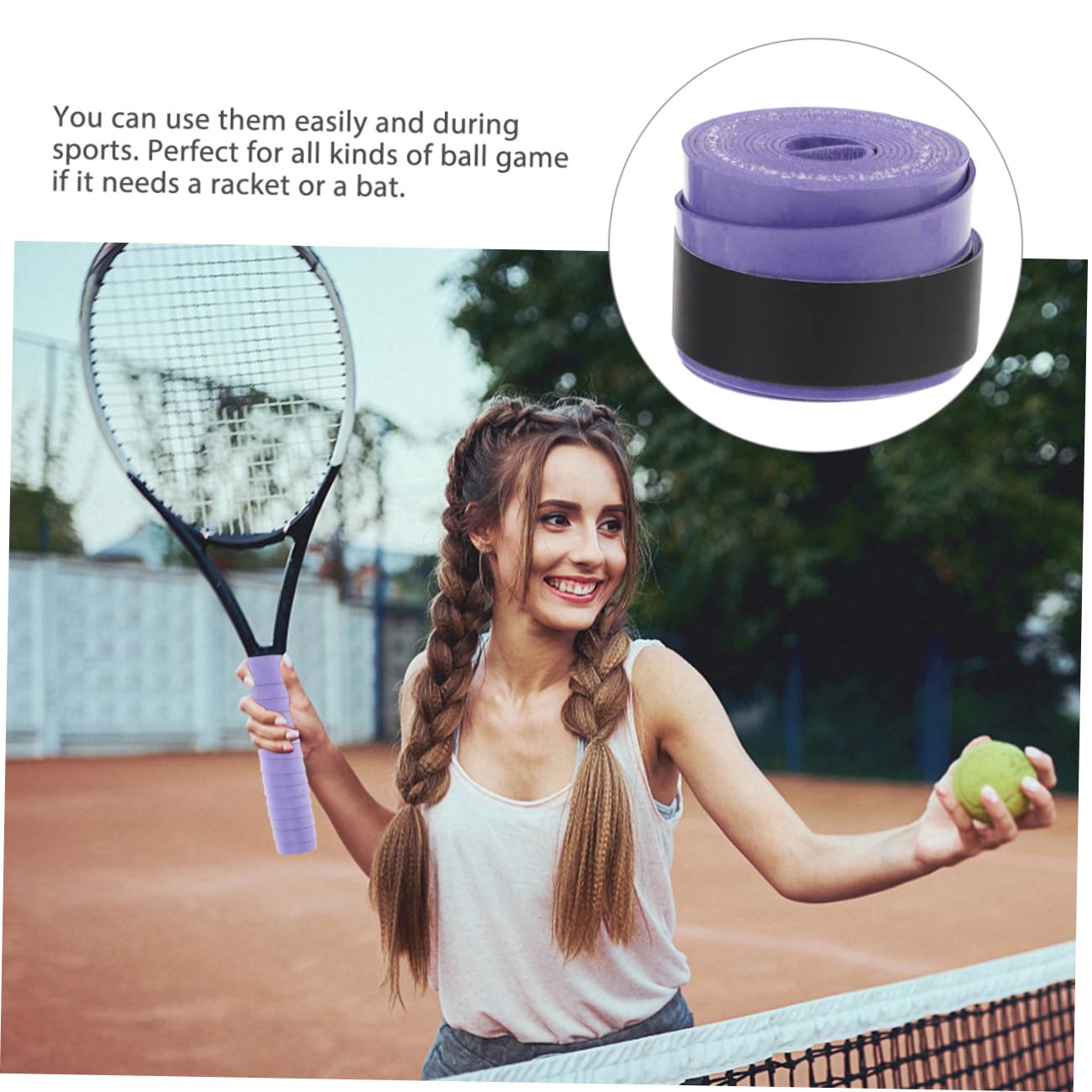 Abaodam Colla per Racchette da Badminton Impugnatura Assorbente per Racchetta da Tennis Fasce per Racchette Assorbenti Il ​​Sudore Nastri per Racchetta Viola,Porpora