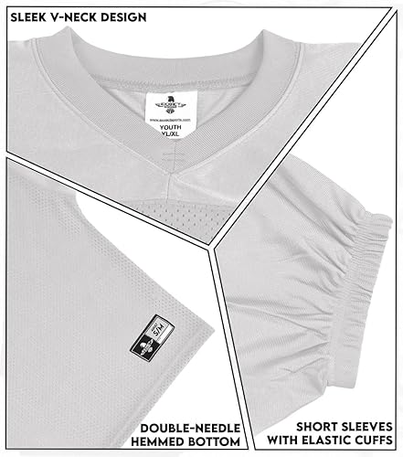 Miniatura 7 de Exxact Sports Camiseta de práctica de fútbol para hombre, estilo profesional, ligera y transpirable, de malla, para hombre