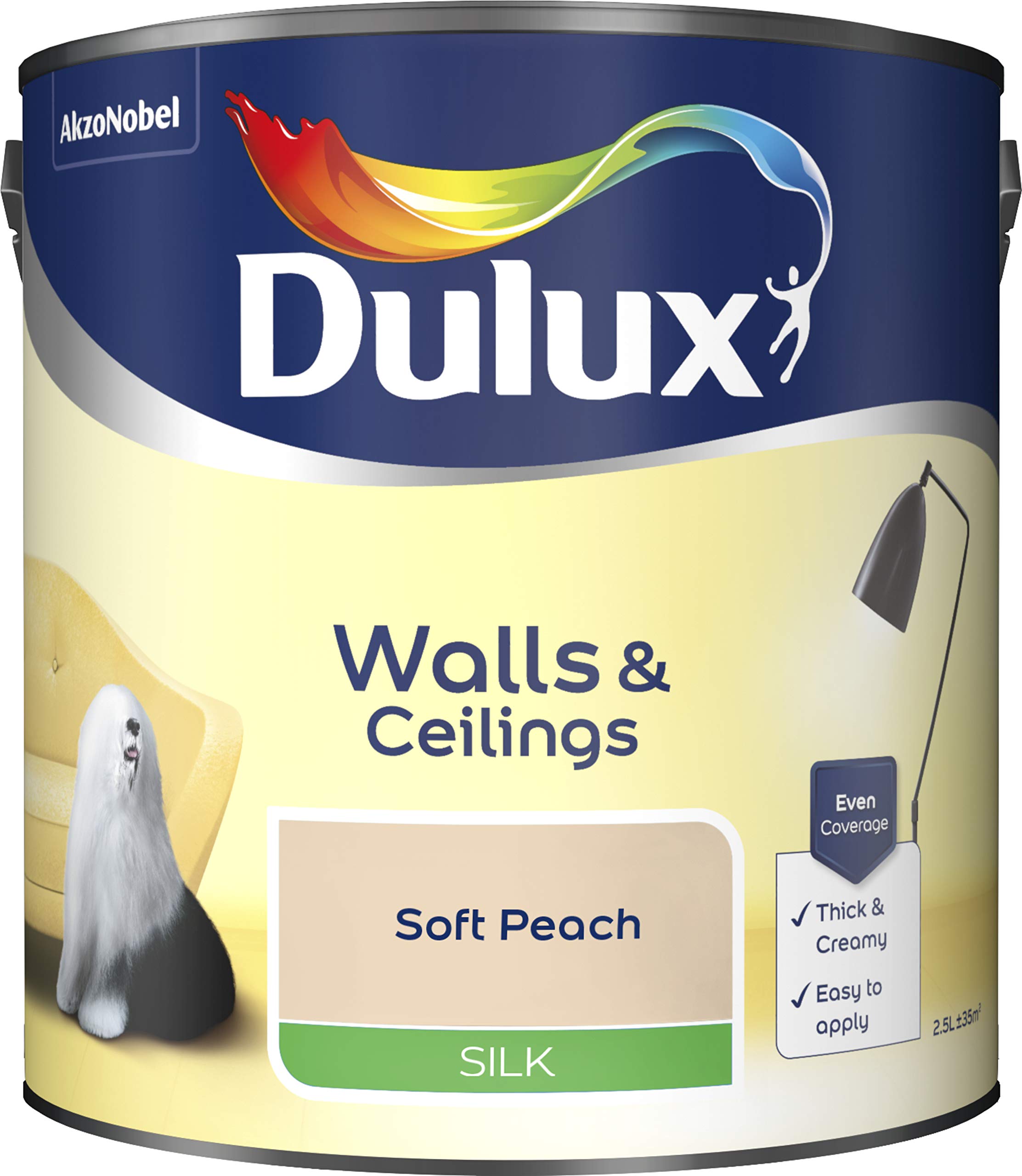 Dulux Paints 2.5 Litre Ready Mixed Silk Soft Peach