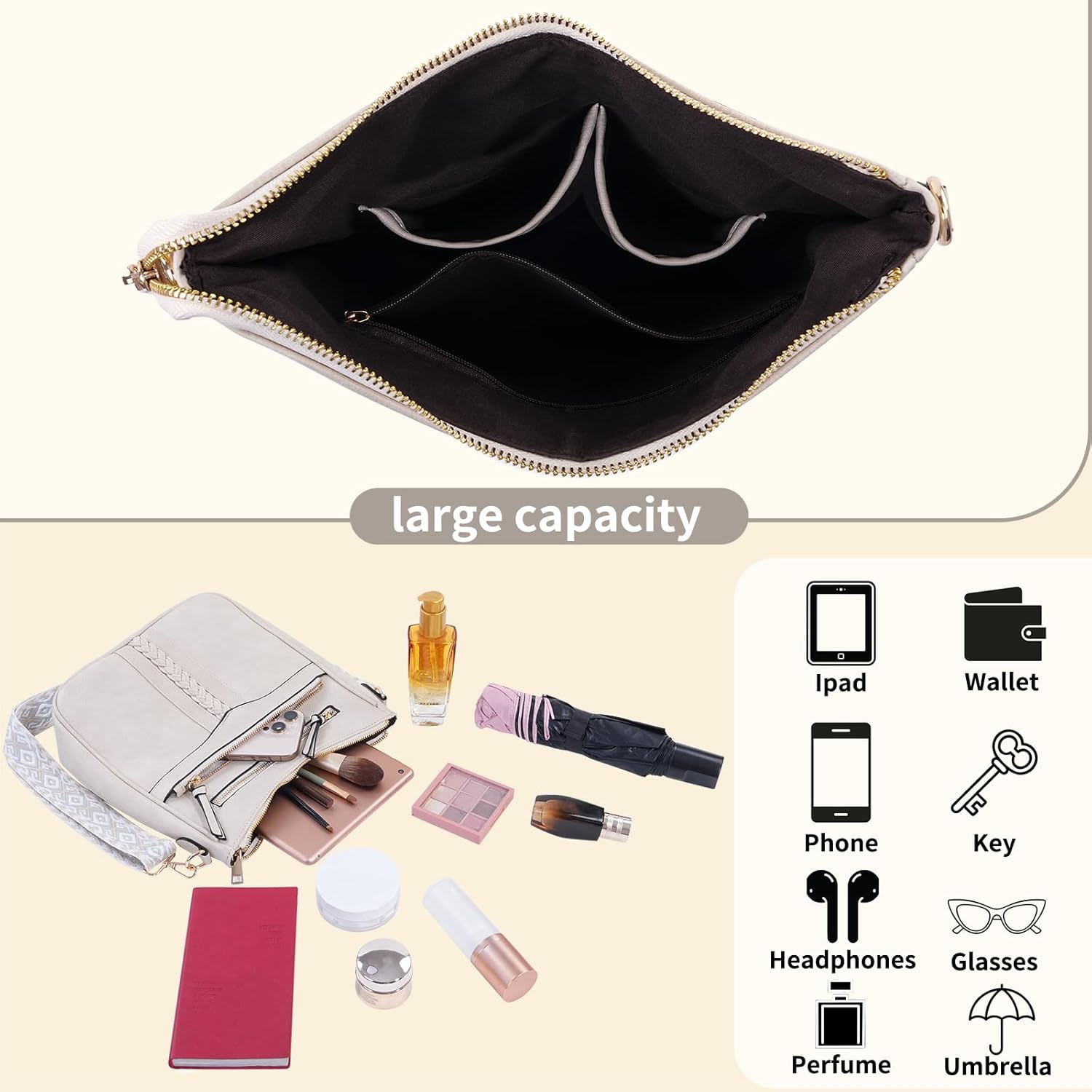Crossbody Bags for Women,Trendy Crossbody Purses Bucket Bag Soft Leather Shoulder Handbags Lightweight Travel Purse