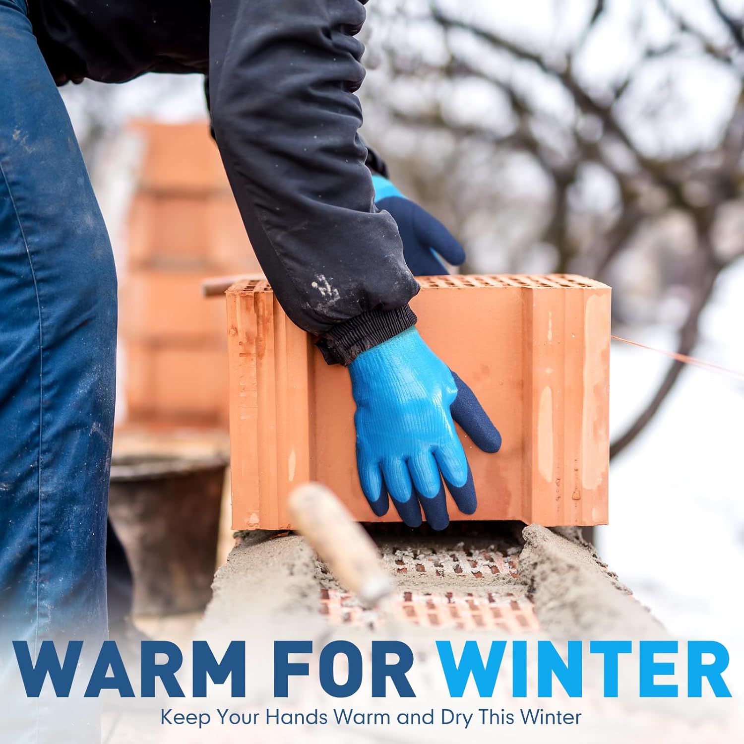 100 Pairs Waterproof Safety Winter Work Gloves with Grip for Men Plush Warmth Thickened Freezer Gloves Keep Hands Warm for Outdoor Cold Weather Work Below Zero Shoveling Snow, Ice Fishing - Image 6