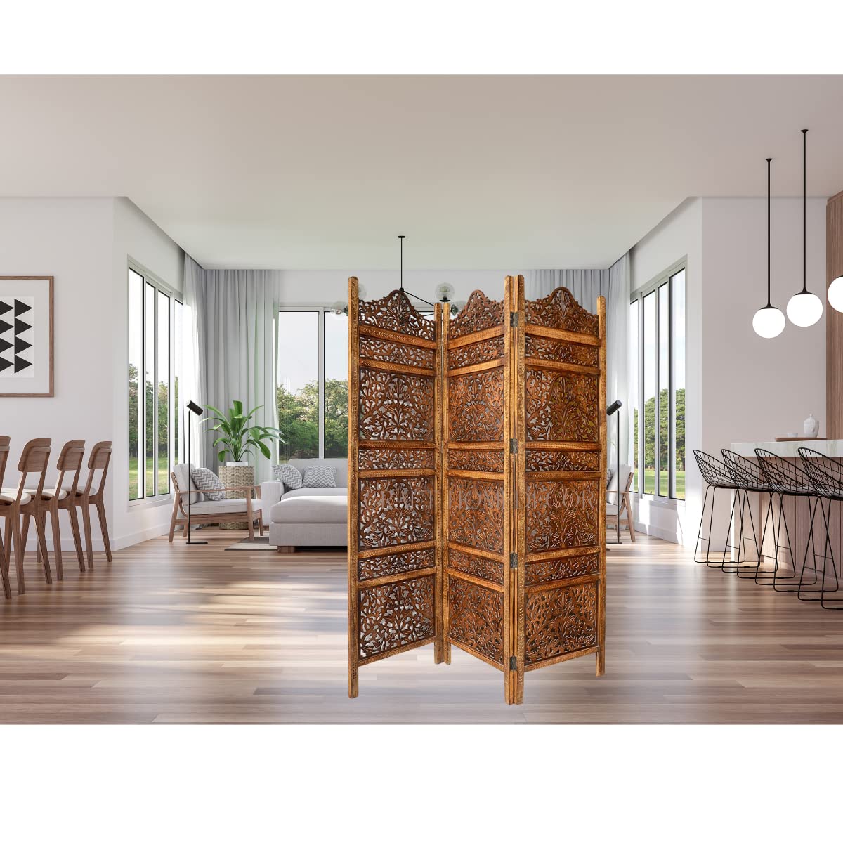 Buy CRAFT HOMEDECOR Wooden Room Partition for Living Room,Room Divider